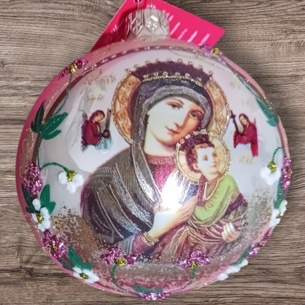 Klassics by kurtis our lady of perpetual blown glass ornament "10cm"